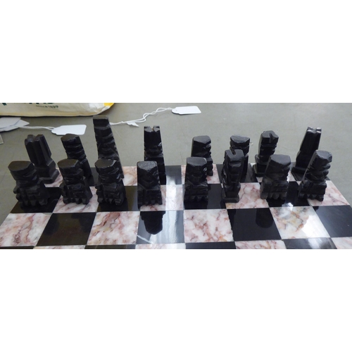 113 - A marble chess set  the board 11