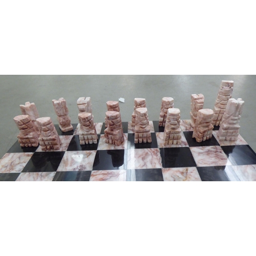 113 - A marble chess set  the board 11