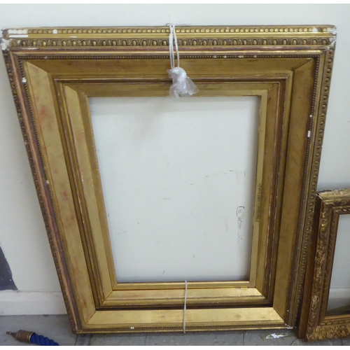 117 - Three late 19th/early 20thC moulded gilt frames  largest 28