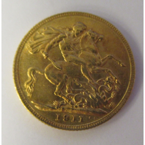 126 - A George V sovereign, St George on the obverse  1911