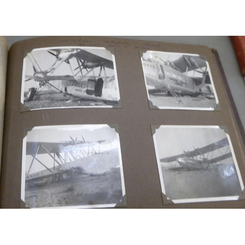 136 - Aviation themed ephemera: to include period photographs of planes, crews, locations and formal event... 