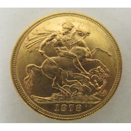 137 - A Victorian sovereign with St George on the obverse  1878