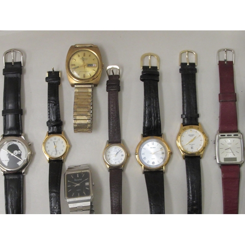 148 - Variously cased and strapped wristwatches: to include examples by Citizen and Rotary 