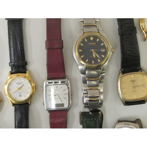 148 - Variously cased and strapped wristwatches: to include examples by Citizen and Rotary 