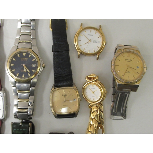 148 - Variously cased and strapped wristwatches: to include examples by Citizen and Rotary 