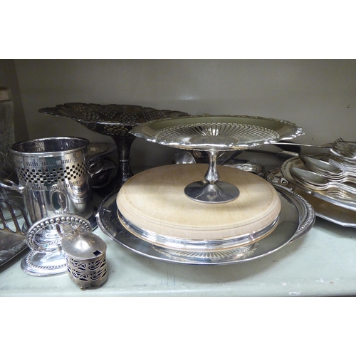 153 - Silver plated tableware: to include a Georgian design salver, on scrolled feet  13