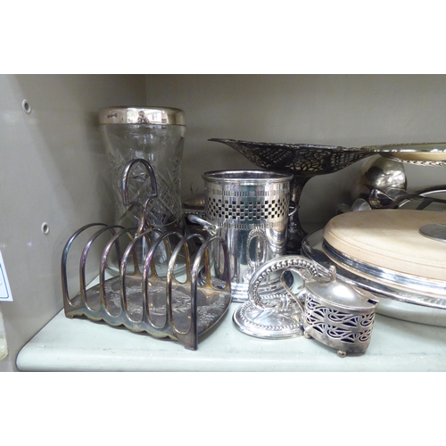 153 - Silver plated tableware: to include a Georgian design salver, on scrolled feet  13