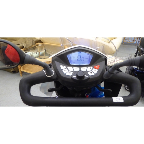 161 - A Kymco battery powered, four wheeled mobility scooter with variable speed, digital dash display, fr... 