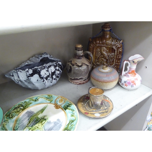 171 - Ceramics: to include a Harriet Coleridge Ewelme Pottery cup and saucer; and a French majolica dish  ... 