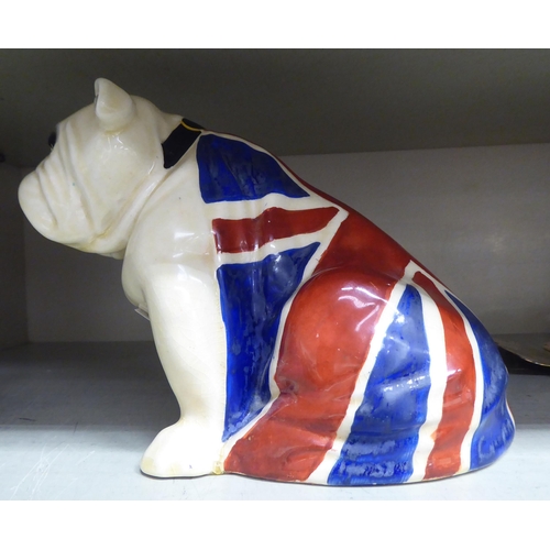 177 - A Royal Doulton china bulldog, painted with the Union flag  6.5