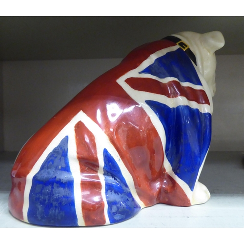 177 - A Royal Doulton china bulldog, painted with the Union flag  6.5