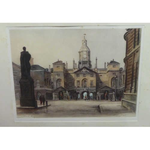 19 - After Edward King - 'Horse Guards, Whitehall'  etched by Eagene Tily  bears a pencil signa... 