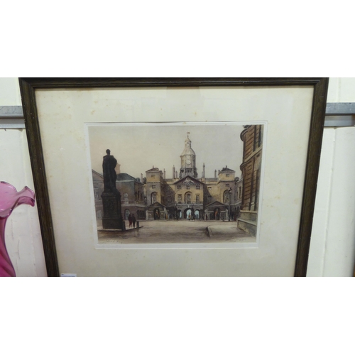 19 - After Edward King - 'Horse Guards, Whitehall'  etched by Eagene Tily  bears a pencil signa... 