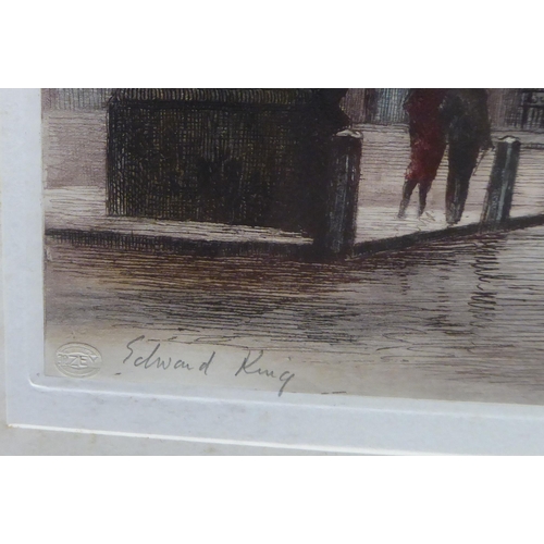 19 - After Edward King - 'Horse Guards, Whitehall'  etched by Eagene Tily  bears a pencil signa... 