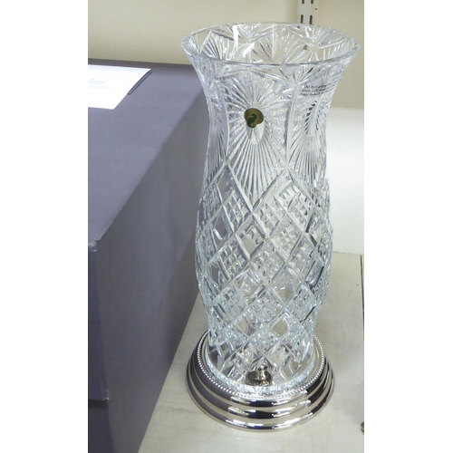 192 - A Waterford Crystal 'The Dublin Bay Lighthouse'  Sunburst pattern hurricane lamp  15