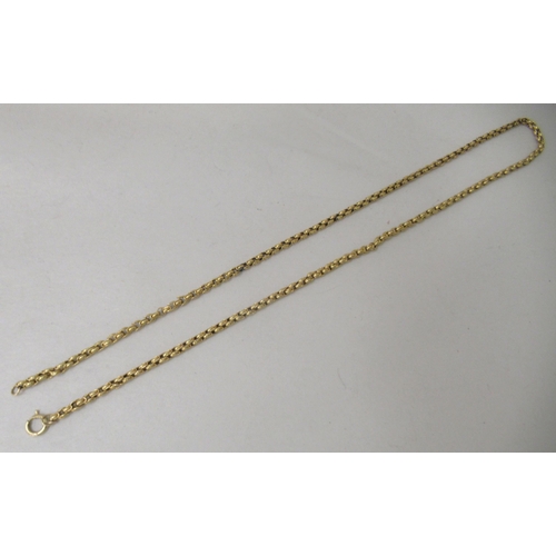 218 - A 9ct gold fancy link neckchain, on a ring bolt clasp 