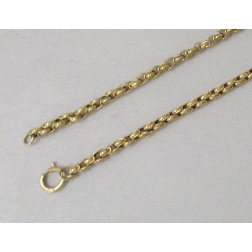 218 - A 9ct gold fancy link neckchain, on a ring bolt clasp 