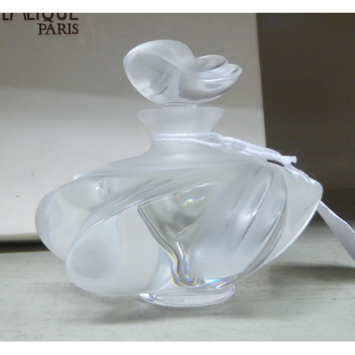 22 - A Lalique Samoa pattern opaque glass scent bottle  3.25