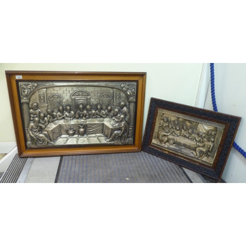 239 - Two pressed metal plaques 'The Last Supper'  12