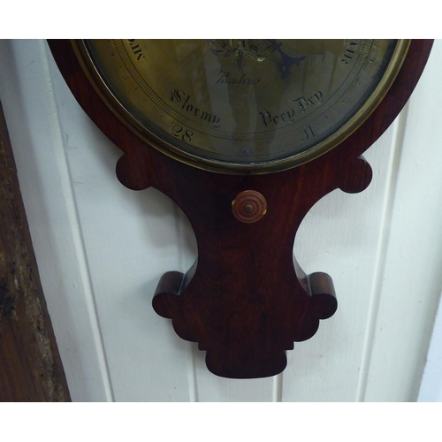 266 - A 19thC rosewood cased wheel barometer and thermometer with engraved brass dials  38