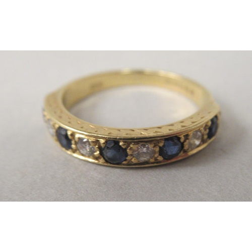 28 - An 18ct gold sapphire and diamond eternity ring 