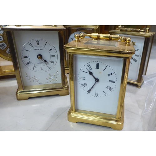 320 - Modern carriage timepieces, mainly with Quartz movements  variously cased  largest 6