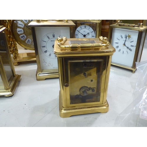 320 - Modern carriage timepieces, mainly with Quartz movements  variously cased  largest 6