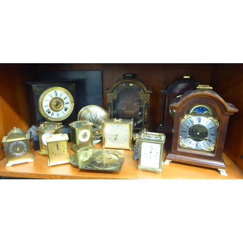 329 - Clocks, timepieces and cases only, decorated in a variety of taste  mixed sizes