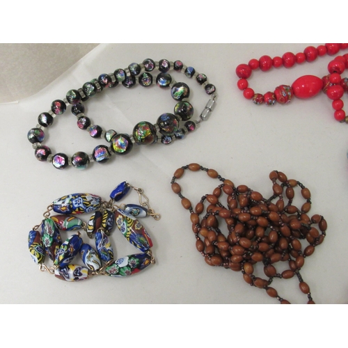 340 - Costume jewellery: to include coloured glass bead necklaces 