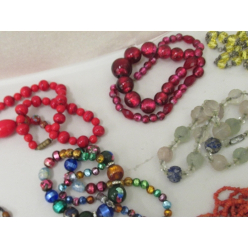 340 - Costume jewellery: to include coloured glass bead necklaces 