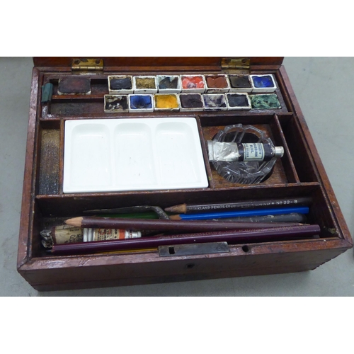 342 - An Edwardian Reeves & Son  mahogany cased artists box 3