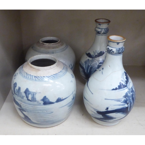 345 - Four items of late 19thC china porcelain, viz. two vases  9