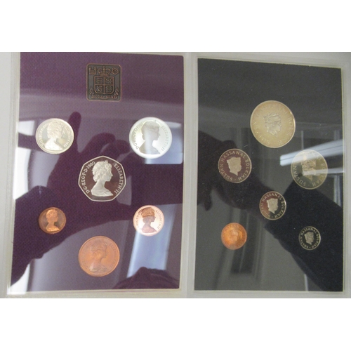 347 - Uncollated British pre-decimal and foreign coins: to include a 1980 proof set 