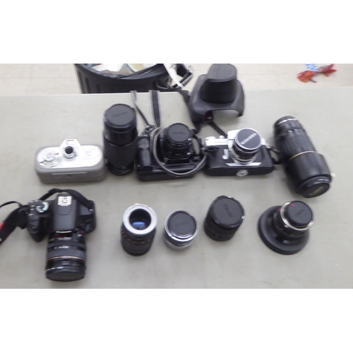 351 - Photographic equipment and accessories: to include a Zeiss Ikon Movikon 8 camera; and a Canon Hoga 5... 