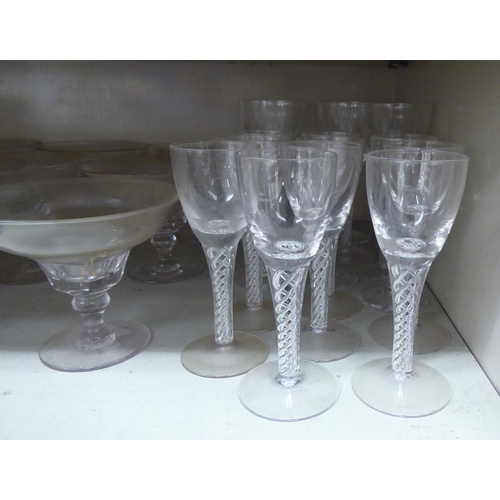 47 - Drinking glasses: to include a pair of tumblers with etched decoration 