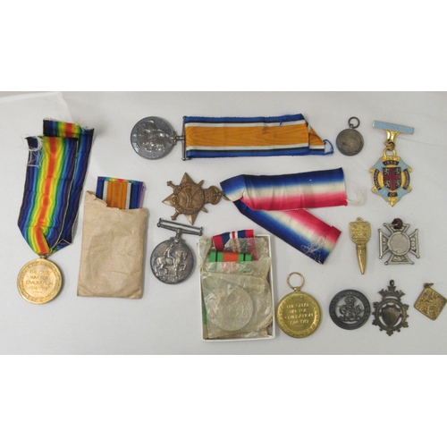 80 - Military medals and medallions: to include Great War medals, inscribed 22810 Pte. Douglas York.R and... 