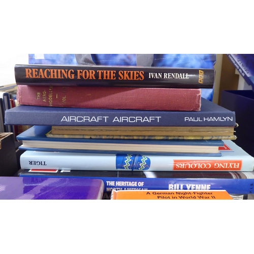 87 - Books; aviation related: to include 'The History of the RAF' by Temple Press; and 'Spitfire' by Alfr... 