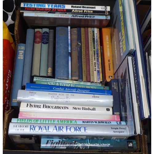 87 - Books; aviation related: to include 'The History of the RAF' by Temple Press; and 'Spitfire' by Alfr... 