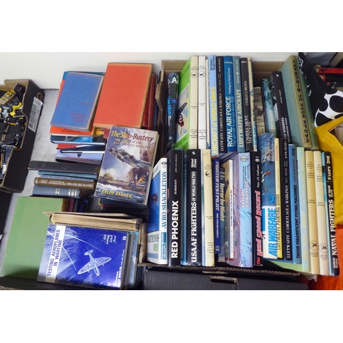 89 - Books; aviation and similar related: to include 'Thunderbolt at War' by William Hess and 'Red Phoeni... 