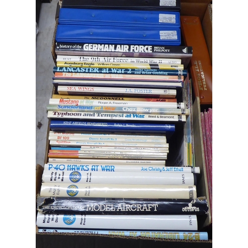 89 - Books; aviation and similar related: to include 'Thunderbolt at War' by William Hess and 'Red Phoeni... 