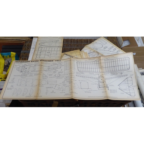 93 - Aviation themed and similar blueprints; and similar ephemera 