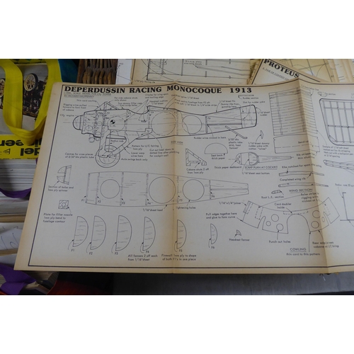 93 - Aviation themed and similar blueprints; and similar ephemera 