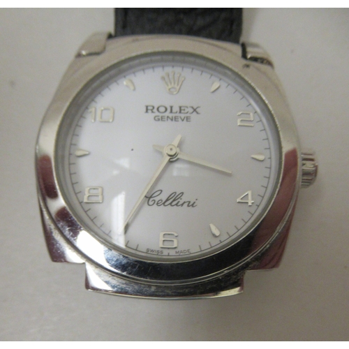 110 - Two stainless steel cased wristwatches, one with a strap 