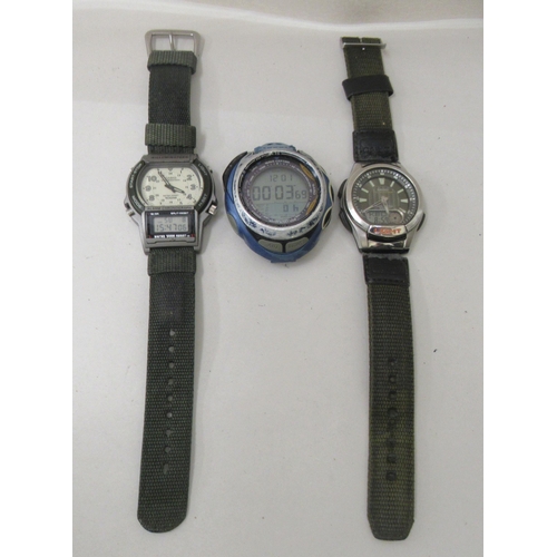 149 - Three variously cased and strapped Casio wristwatches 