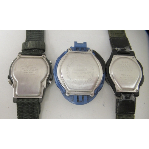 149 - Three variously cased and strapped Casio wristwatches 