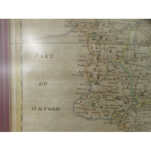 166 - A Robert Morden coloured county map 'Buckinghamshire' with a decorative tablet cartouche  16