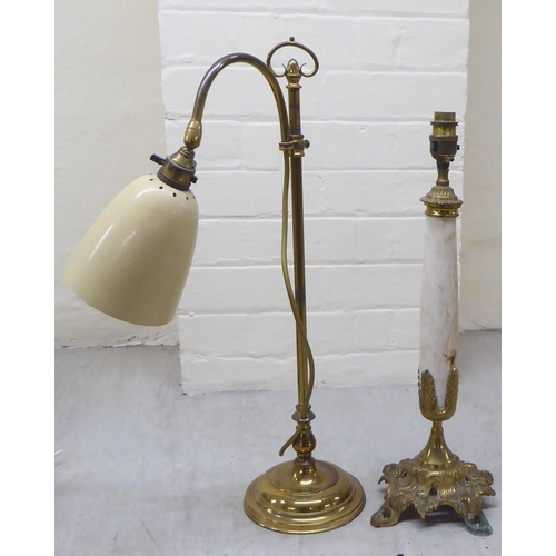 122 - Table lamps: to include a pair of brass figures  15