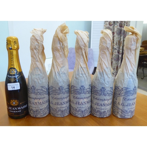 14 - Six bottles of AG Jeanmarie Epernay Brut Champagne 