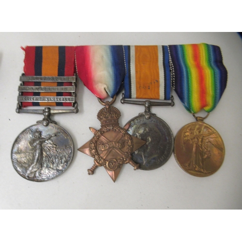 177 - A Great War medal group, comprising seven in the name of one DVR T.J Simmons, on ribbons: to include... 