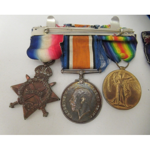 177 - A Great War medal group, comprising seven in the name of one DVR T.J Simmons, on ribbons: to include... 